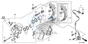 NC750XE NC750X Europe Direct - (ED) drawing FRONT BRAKE CALIPER