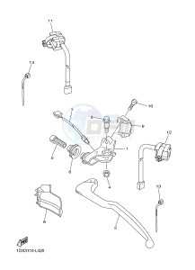 WR450F (1DX5) drawing HANDLE SWITCH & LEVER