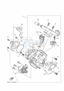 YFM700FWBD YFM70KPHK (B5K9) drawing THROTTLE BODY ASSY 1