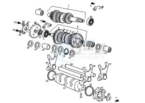 SENDA SM DRD E1 E1R - 50 cc drawing GEAR BOX