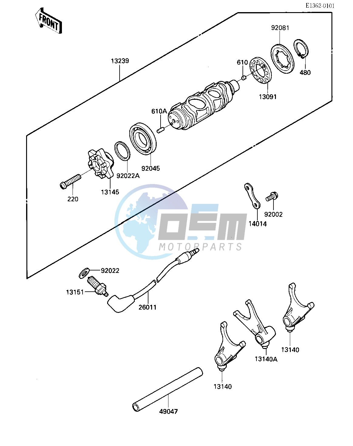 GEAR CHANGE DRUM & FORKS