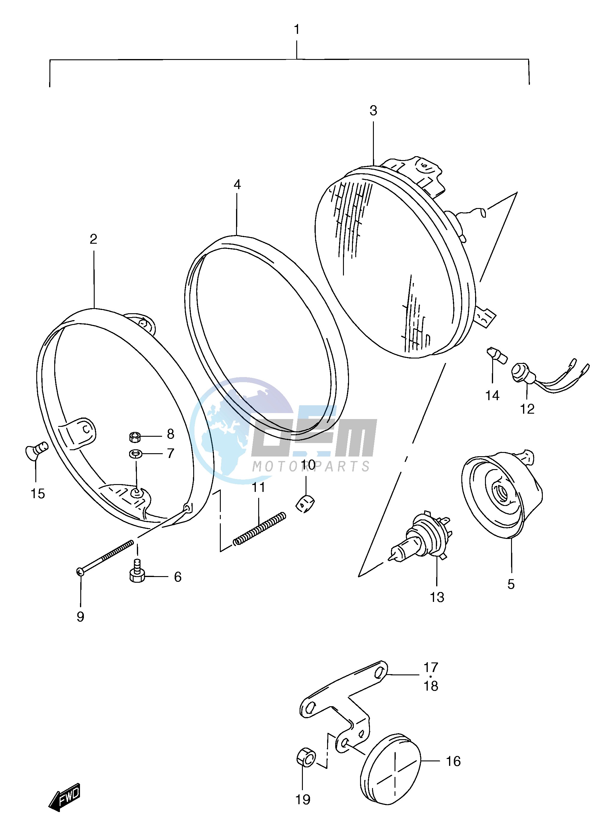 HEADLAMP (GSF1200T V W X Y)