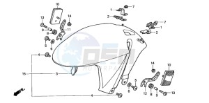 VTR1000SP VTR1000SP-2 drawing FRONT FENDER