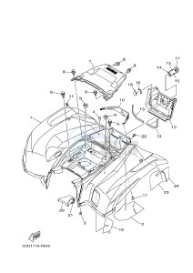 YFM700FWAD YFM70GPLG GRIZZLY EPS SE (B318) drawing REAR FENDER