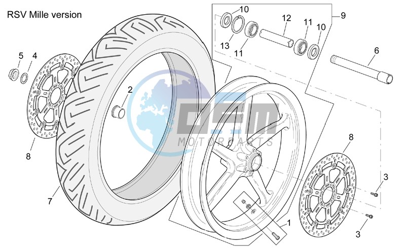 Front wheel RSV Mille Version