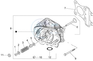 LX 50 4T U.S.A. drawing Cylinder head - valves