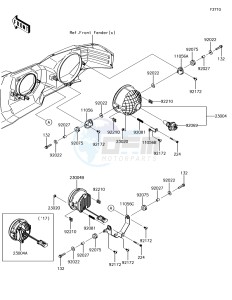 MULE PRO-DX KAF1000EJF EU drawing Headlight(s)