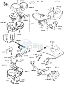 ZX 750 E [GPZ 750 TURBO] (E1-E2) [GPZ 750 TURBO] drawing METERS