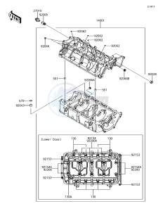 JET SKI ULTRA 310R JT1500NHF EU drawing Crankcase