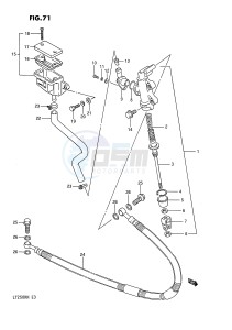 LT250R (E3) drawing REAR MASTER CYLINDER (MODEL H J K L)