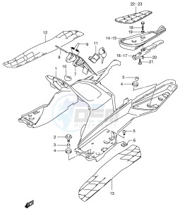 AN400 (E2) Burgman drawing REAR LEG SHIELD (MODEL Y)