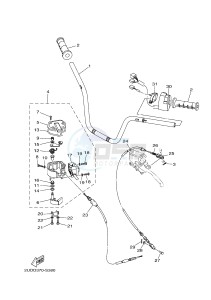 YFM700FWAD YFM70GPAJ GRIZZLY 700 EPS (B1AD) drawing STEERING HANDLE & CABLE