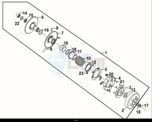 FIDDLE IV 125 LC ABS (XG12WW-EU) (M0) drawing DRIVEN PULLEY ASSY