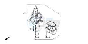 CR250R drawing CARBURETOR OPTIONAL PARTS KIT