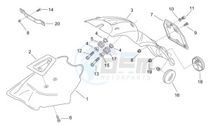 Scarabeo 50 2t (eng. Minarelli) drawing Rear body III - Mudguard