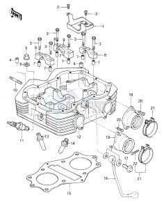 KZ 400 C (C1) drawing CYLINDER HEAD