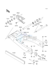 ZX 600E [ZX-6 NINJA ZZR 600] (E10-E13 E13 CAN ONLY) ZZR 600 drawing SWINGARM