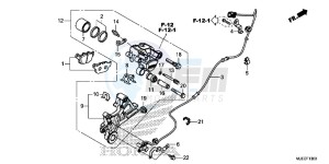 CB650FE CB650F 2ED - (2ED) drawing REAR BRAKE CALIPER