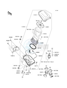 KVF 750 C [BRUTE FORCE 750 4X4I] (C6F-C7F) C7F drawing AIR CLEANER