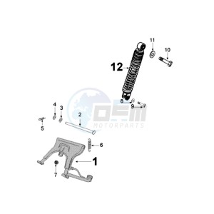 KISBEE drawing REAR SHOCK AND STAND