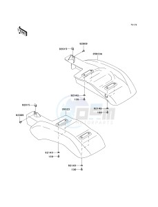 KAF400 C [MULE 610 4X4 HARDWOODS GREEN HD] (C1) C1 drawing REAR FENDER-- S- -