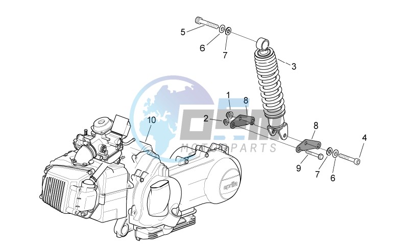 Engine - Rear shock absorber