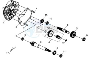 CELLO 50 drawing CRANKCASE - DRIVE SHAFT