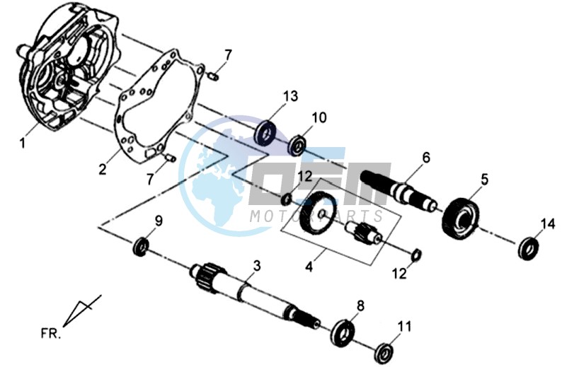 CRANKCASE - DRIVE SHAFT