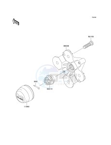 KVF 750 B (BRUTE FORCE 750 4X4I) (B6F-B7FA) B7FA drawing FRONT HUB