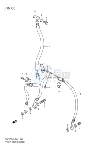 GSF650 (E2) Bandit drawing FRONT BRAKE HOSE (GSF650K9 SK9 SUK9 UK9 L0 SL0 SUL0 UL0)