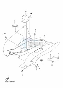 YFM90R (BD3C) drawing REAR FENDER