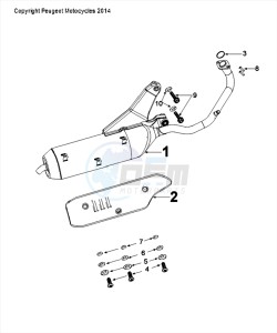 DJANGO 50 4T ALLURE drawing EXHAUST SYSTEM