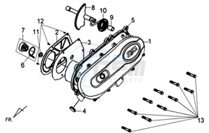 X'PRO 50 (45 KMH) (AE05W4-FR) (L4-M1) (M1 - 2021) drawing CRANKCASECOVER LEFT