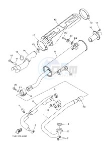 YFM350FWA YFM350DF GRIZZLY 350 4WD (1NSH) drawing EXHAUST