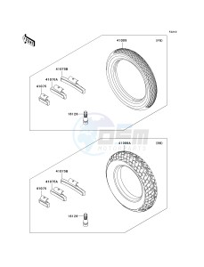 EX 250 F [NINJA 250R] (6F-7F) F6F drawing TIRES