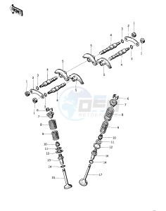 KZ 400 D (D3-D4) drawing ROCKER ARMS_VALVES -- 76 -77 KZ400 - D3_D4- -