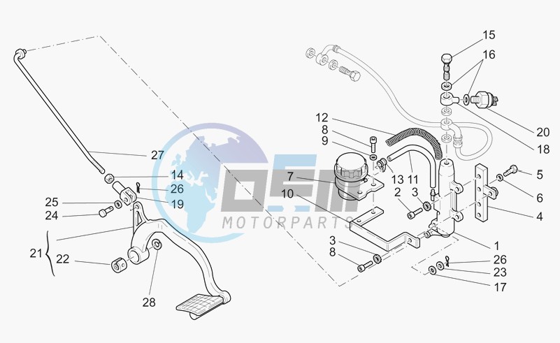 Rear master cylinder