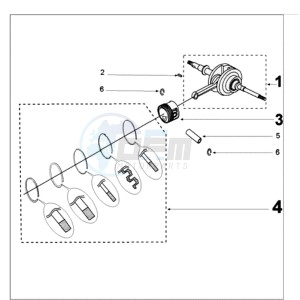 KISBEE RS drawing CRANKSHAFT AND ZUIGER