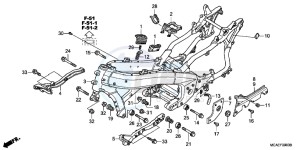 GL1800D GoldWing - GL1800-D UK - (E) drawing FRAME BODY