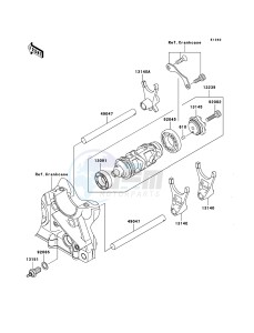 Z750S ZR750K6F FR GB XX (EU ME A(FRICA) drawing Gear Change Drum/Shift Fork(s)