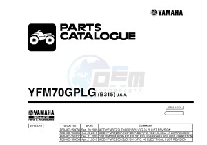 YFM700FWAD YFM70GPLG GRIZZLY 700 EPS LIMITED EDITION (B315) drawing .1-Front-Page