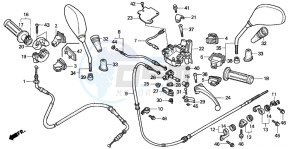 SES150 125 drawing HANDLE LEVER/SWITCH/CABLE