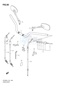 SFV650 (E21) Gladius drawing HANDLEBAR (SFV650L1 E24)