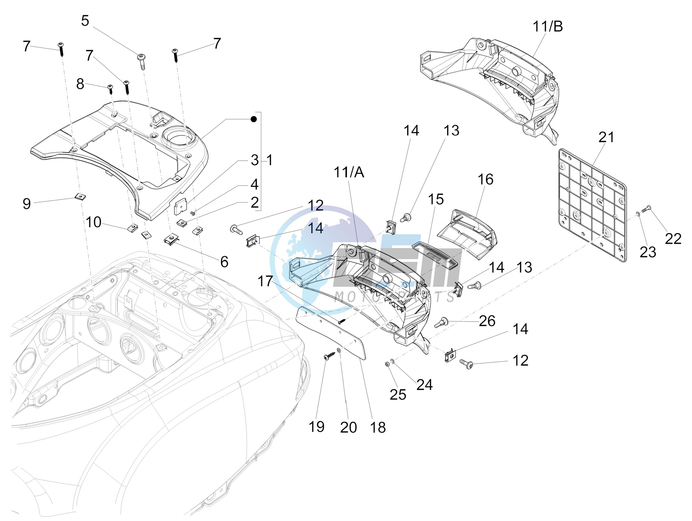 Rear cover - Splash guard