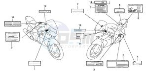 CBR125RW drawing CAUTION LABEL (CBR125R/RS/RW5/RW6/RW8)