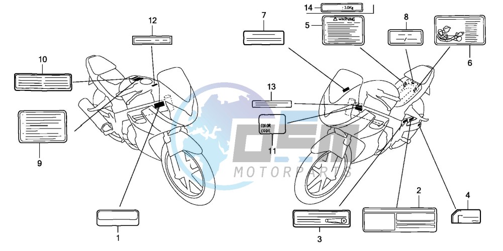 CAUTION LABEL (CBR125R/RS/RW5/RW6/RW8)