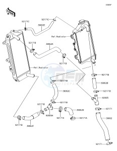 KLX450R KLX450AJF EU drawing Water Pipe