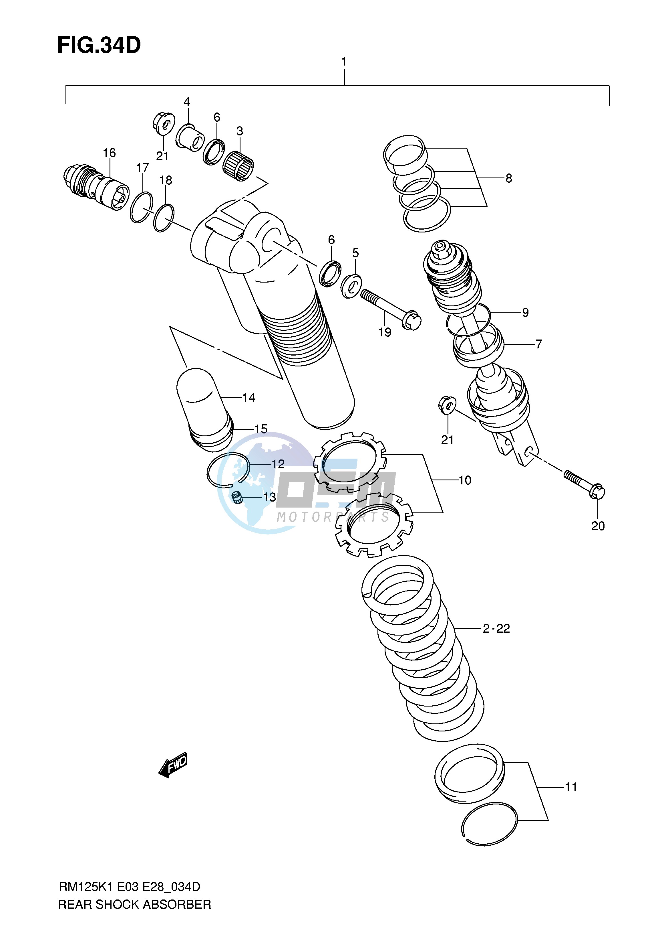 REAR SHOCK ABSORBER (MODEL K6)