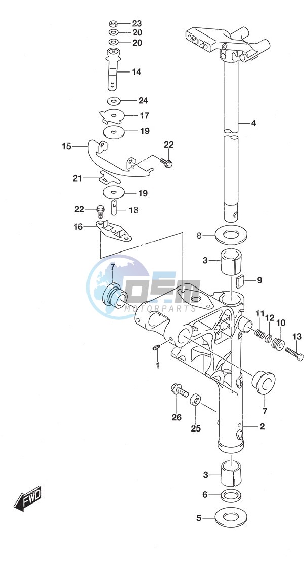 Swivel Bracket - Tiller Handle w/Power Tilt