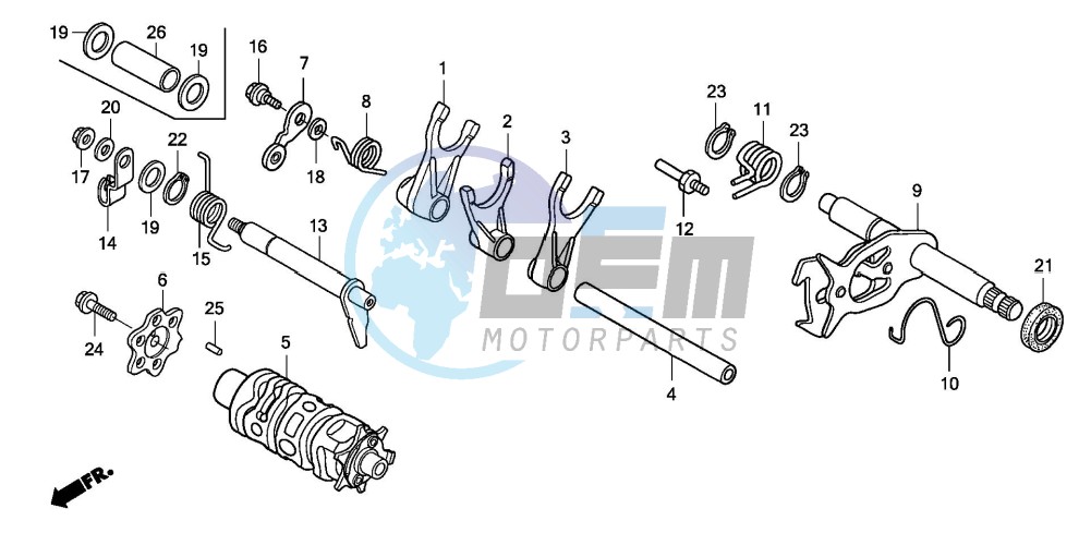 SHIFT DRUM/SHIFT FORK (TRX400EX5,6)